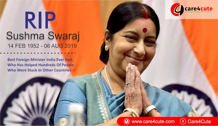 Sushma Swaraj, former external affairs minister, passes away at 67